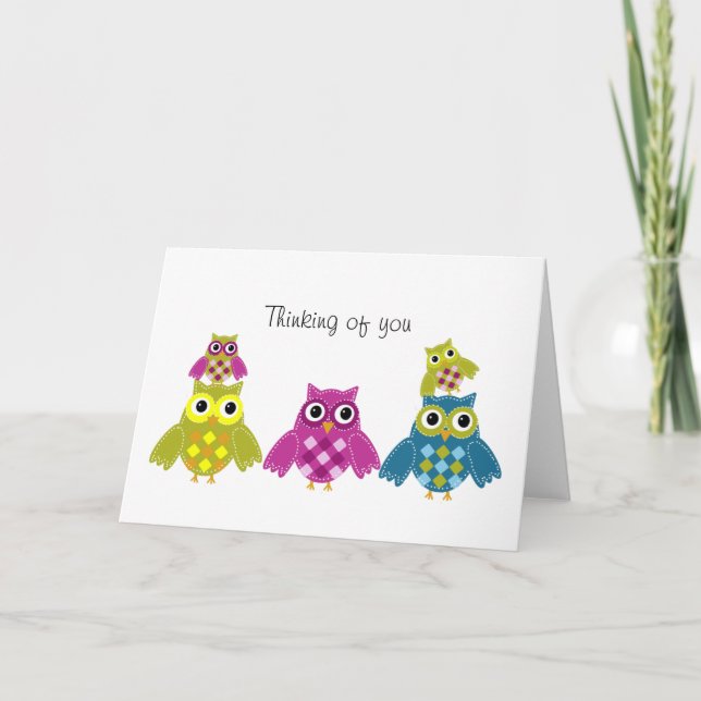 Thinking of you Owl Card (Front)