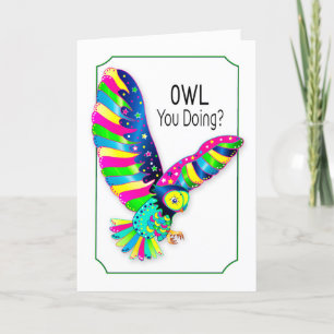 Thinking of You, Owl in Kaleidoscope Collection Card