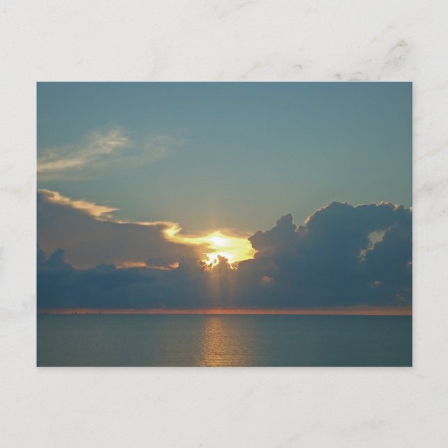 Thinking of You Pacific Ocean Sunset Photo Beach Postcard (Front)