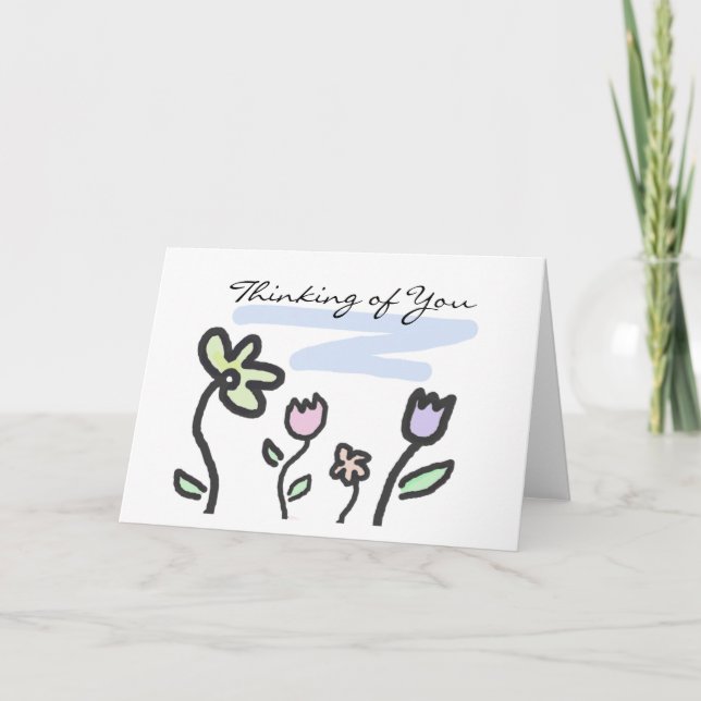 Thinking of You - Pastel Garden Card (Front)