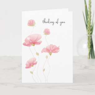 Thinking Of You Pink Floral Card