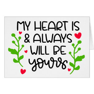 Thinking of You Pink Heart Green Floral Love