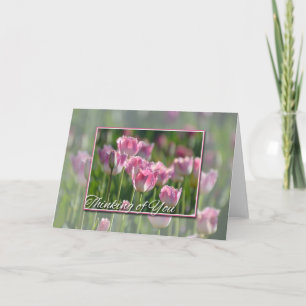 Thinking of You Pink Tulips Card