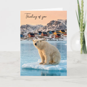 Thinking of You Polar Bear Floating on Ice Card