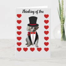 Thinking of You Poodle Greeting Card