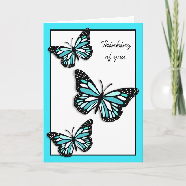 Thinking of You, Pretty Butterflies Card (Front)