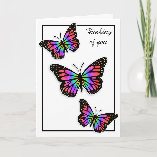 Thinking of You, Pretty Butterflies Card (Front)