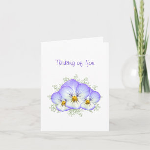 Thinking of You Pretty Purple Pansy Posy Card
