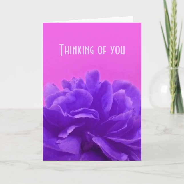 Thinking Of You Purple Floral Card (Front)