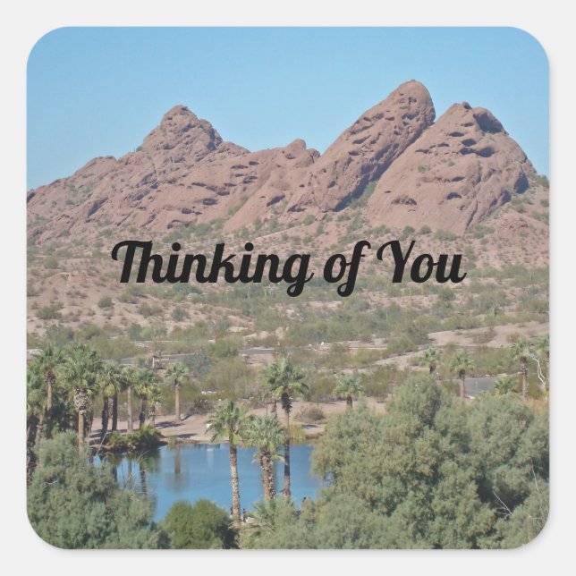 Thinking of You Red Rock Photo Phoenix Arizona Square Sticker (Front)