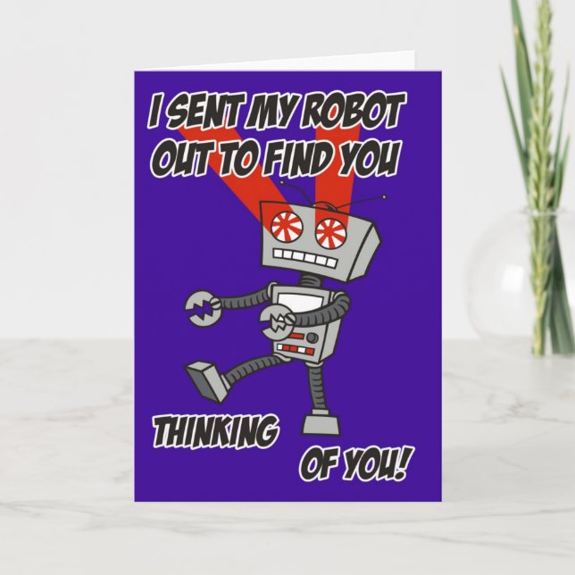 Thinking of you Robot Card (Front)