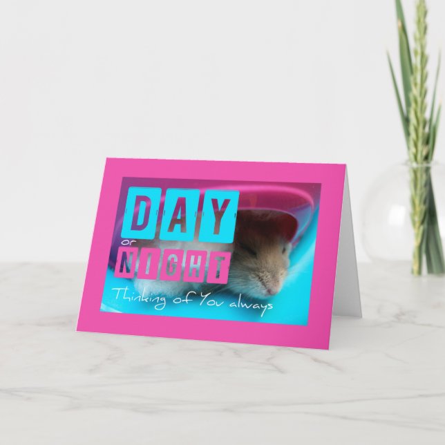 Thinking of You Sleeping Hamster Greeting Card (Front)