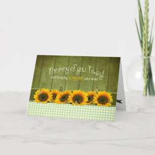 Thinking of You - Sunflowers and butterflies Card