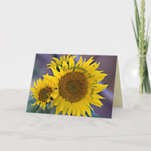 Thinking Of You Sunflowers Close-Up Photograph Card