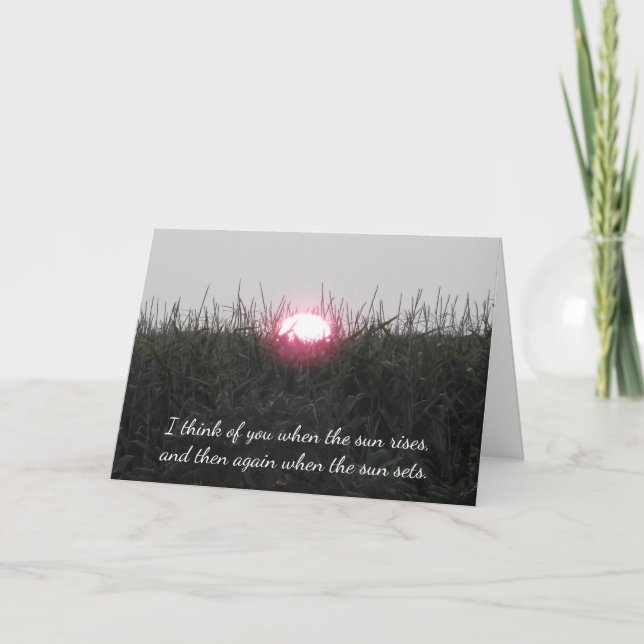 Thinking of You, sunrise and sunset quote Photo  Card (Front)