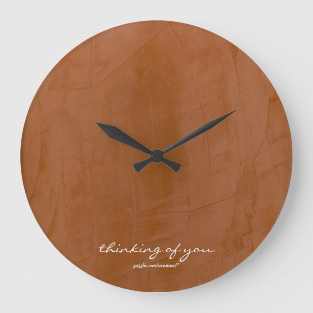 Thinking Of You Tangerine Wall Clock (Front)