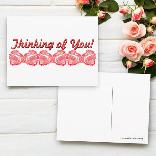 Thinking Of You Tattered Heart Pink Template  Postcard