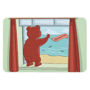 Thinking of You Teddy Bear Missing You Cute Art Magnet