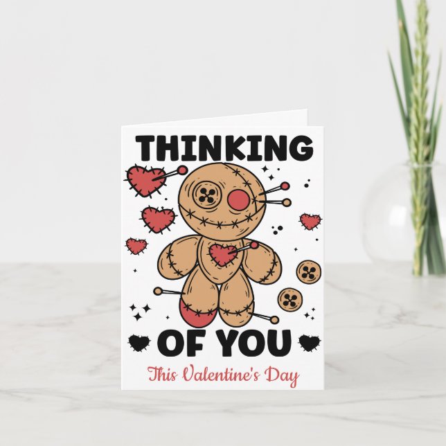 Thinking of You, This Valentine's Day Voodoo Doll Card (Front)