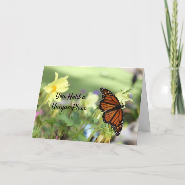Thinking of You Uniquely - Monarch Butterfly Card (Front)