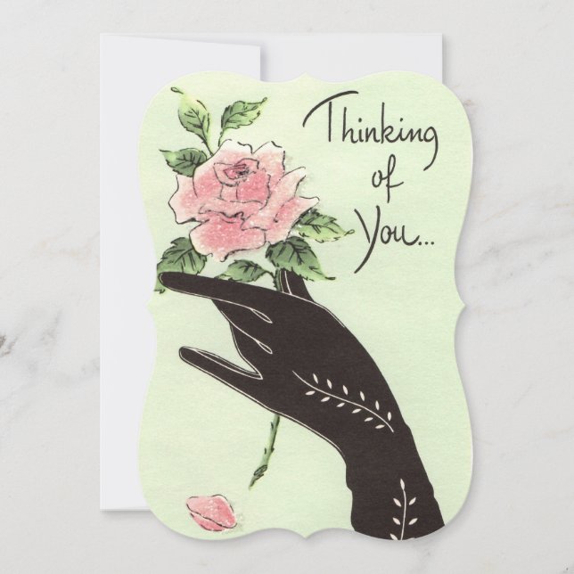 Thinking of You Vintage Gloved Hand & Rose (Front)