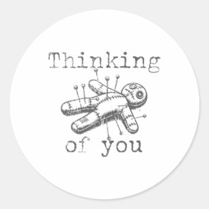Thinking Of You Voodoo Doll Funny Halloween 2024 Classic Round Sticker