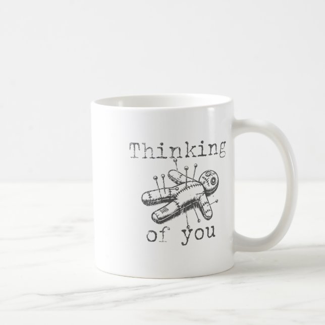 Thinking Of You Voodoo Doll Funny Halloween 2024  Coffee Mug (Right)