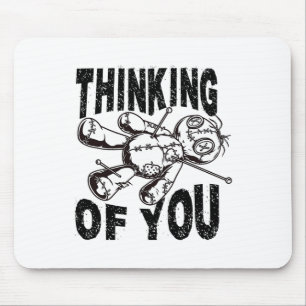 Thinking Of You Voodoo Doll Funny Halloween 2024  Mouse Mat