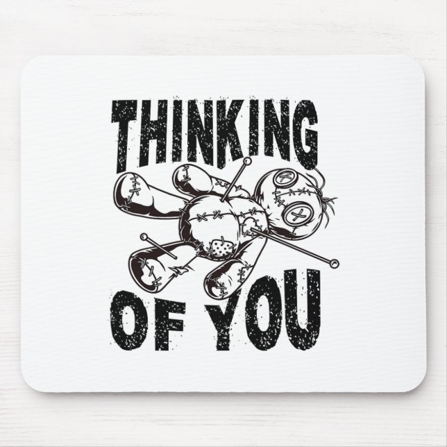 Thinking Of You Voodoo Doll Funny Halloween 2024  Mouse Mat (Front)