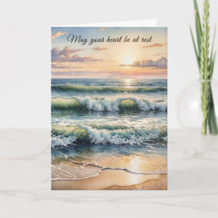 Thinking of You Watercolor Beach Sunrise Card