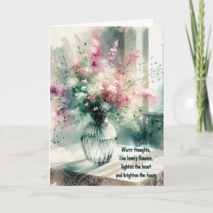 Thinking of You Watercolor Bouquet Card