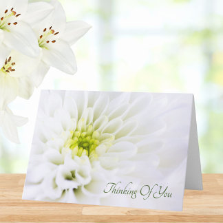 Thinking Of You White Flower Sympathy Card