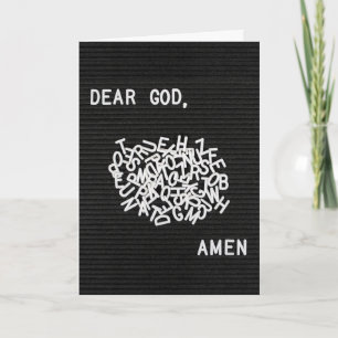 Thinking of You White Jumbled Prayer Letters  Card