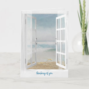 thinking of you window with ocean view card