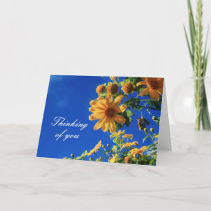 Thinking of You Yellow Flowers Modern Sympathy Card