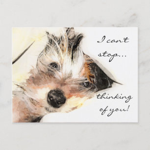 Thinking of you Yorkie Customisable Postcard