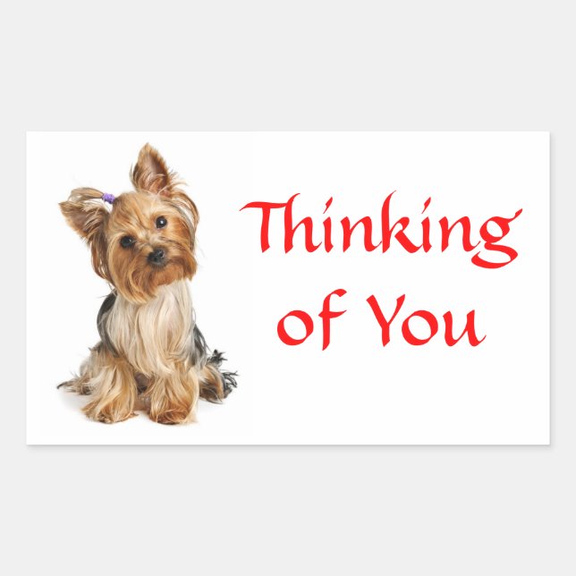 Thinking of You Yorkshire Terrier Dog   Stickers (Front)