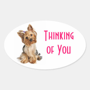Thinking of You Yorkshire Terrier Dog Stickers
