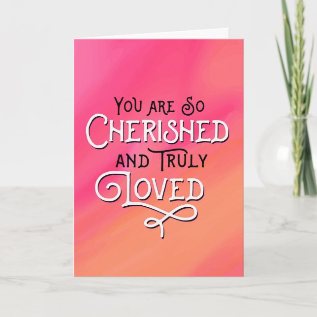 Thinking of You - You are Cherished and Loved Thank You Card (Front)
