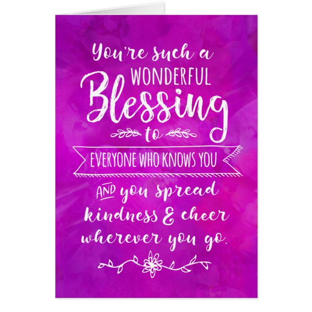 Thinking of you, You're such a Wonderful Blessing (Front)