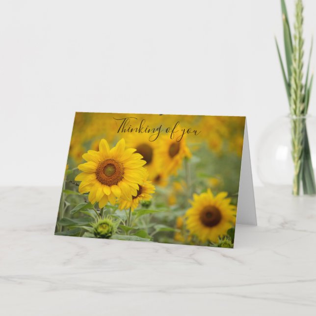 Thinking of Your Sunflower Greeting Card (Front)