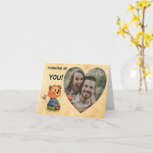 Thinking or you, customize photo! card