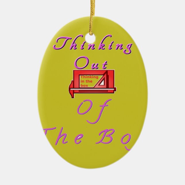 Thinking out of the box. ceramic tree decoration (Front)