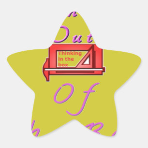 Thinking out of the box. star sticker