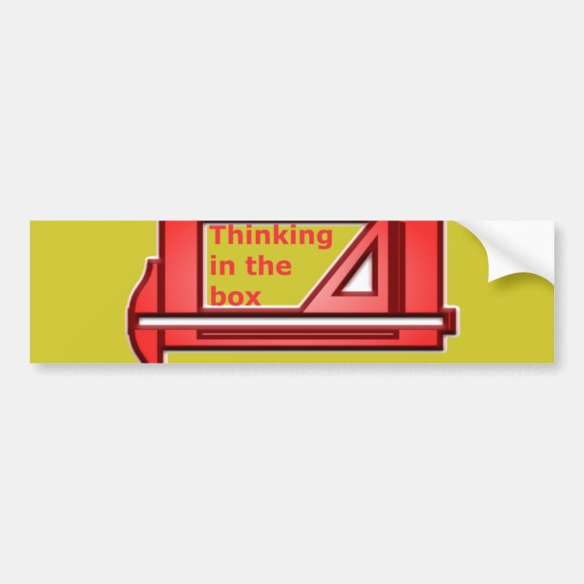 Thinking Outside the Box Design Bumper Sticker (Front)