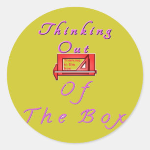 Thinking Outside the Box Design Classic Round Sticker