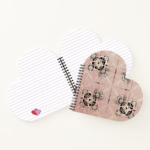 Thinking Pastel Twists Heart Shaped Notebook