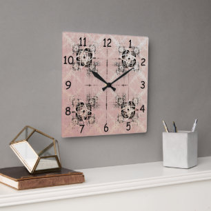 Thinking Pastel Twists Square Clock