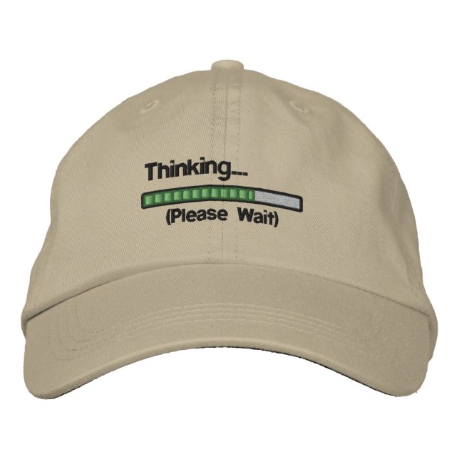 Thinking.... Please Wait Embroidered Hat (Front)