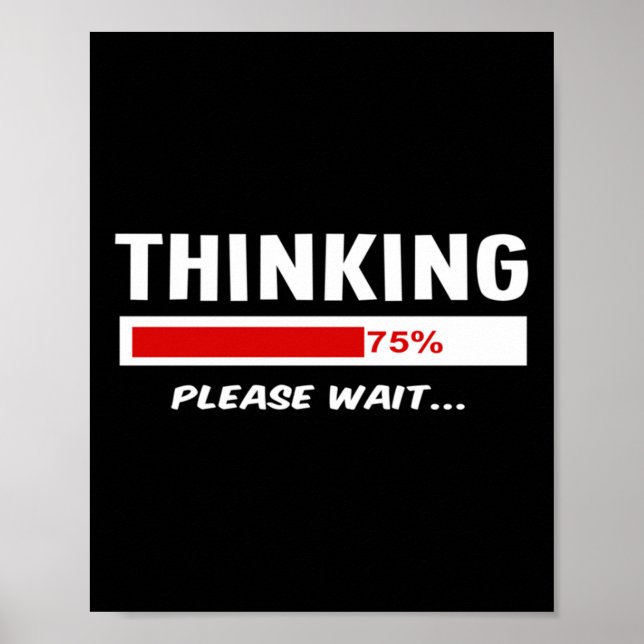 Thinking Please Wait Processing Mental Health Awar Poster (Front)